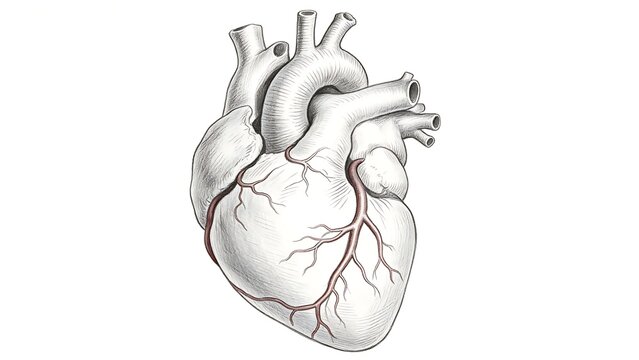 Anatomical drawing of a human heart