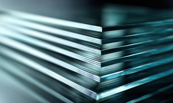 Shiny stacked acrylic panels