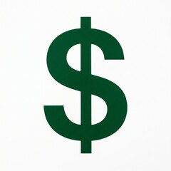 Obraz premium A large green dollar sign on a white background symbolizing finance and wealth