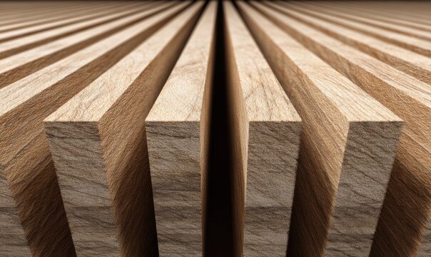 Rows of smooth, light-brown wood slats arranged in parallel lines