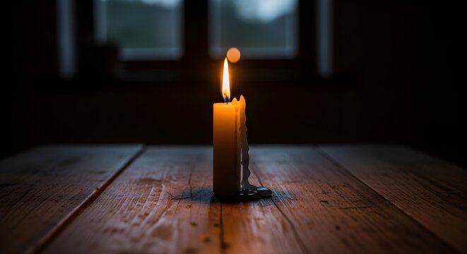 Lilin di atas meja, candle on the table