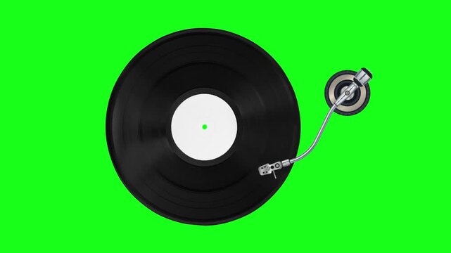 a flat-concept vector illustration of a black vinyl record being played on a turntable. It is a digital graphic often used in design projects, rather than a photograph of a physical object