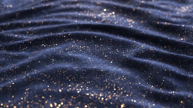 Dark fabric with golden sparkles.