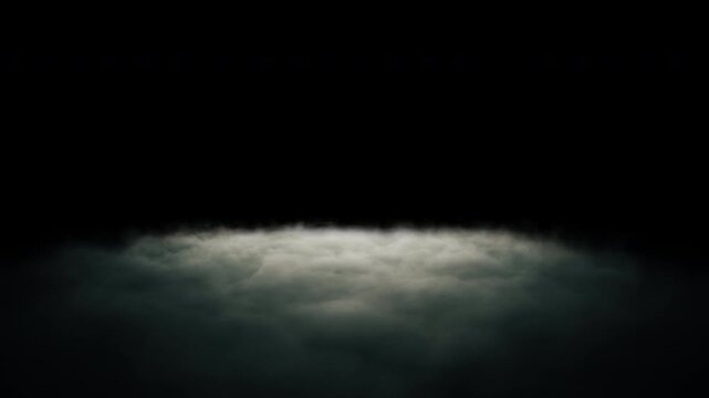 Thin cinematic fog moving toward the camera against a transparent background. 4K looping video, alpha channel, atmospheric fog overlay. Pro Res 4444