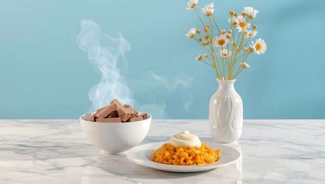 Traditional Nigerian Breakfast with Steaming Hot Moi Moi