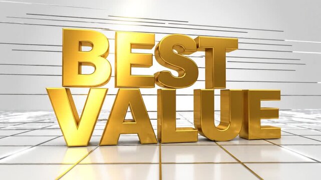 Best Value Concept - Golden 3D Text on Reflective White