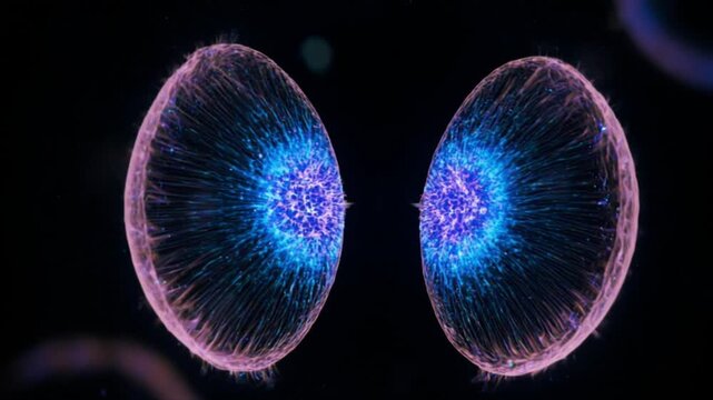 細胞分裂の神秘：染色体が輝く顕微鏡マクロ映像