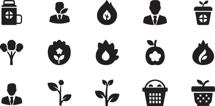 Black and white of plants, animals, and flowers leaves