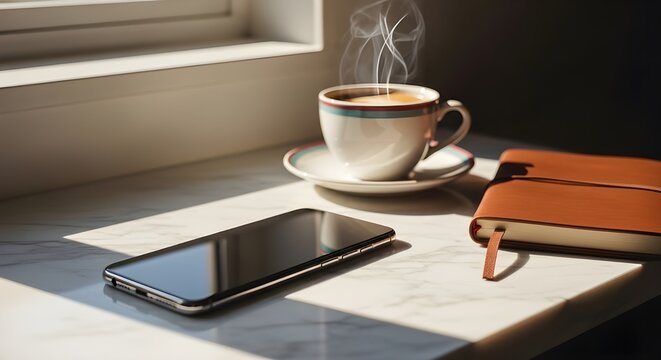 Segelas kopi panas di pagi hari, a cup of hot coffee in the morning
