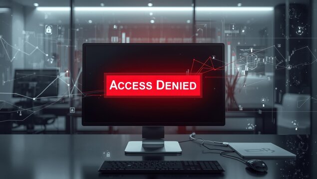 Screen shows access denied notification.