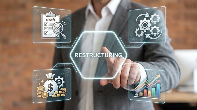 Concept of restructuring business and making company profitable. From loss to success. Avoid losses, make a profit. Change plans, work on mistakes. Increase efficiency,  organisation, bankrupt