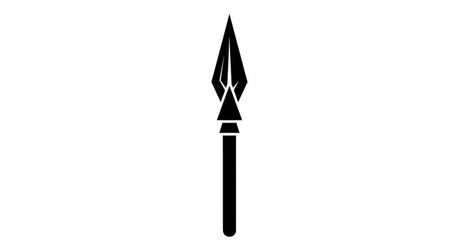 Spearhead Silhouette Vector Illustration Ancient Weapon Icon