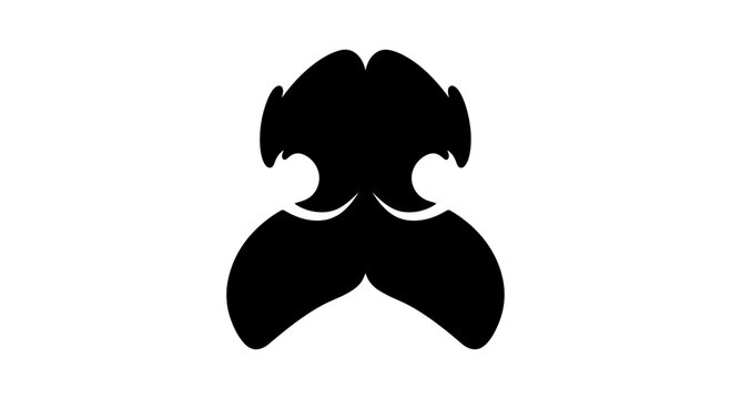 Abstract Symmetrical Black Inkblot Graphic Vector Illustration