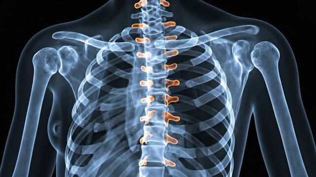 Human skeleton chest xray.