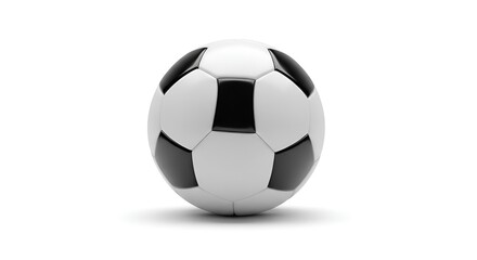 Fototapeta premium Classic Black and White Soccer Ball on White Background