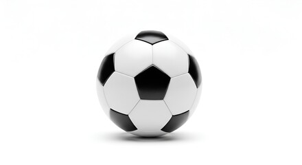 Naklejka premium Classic Black and White Soccer Ball on White Background - Studio Shot
