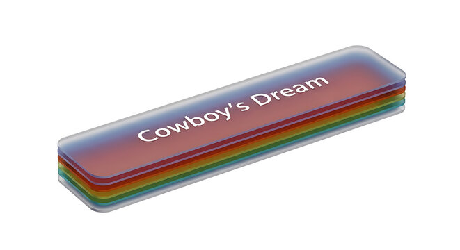 Stacked rectangular banners with text Cowboy's Dream, isolated on white background, conceptualization of ambition and goals