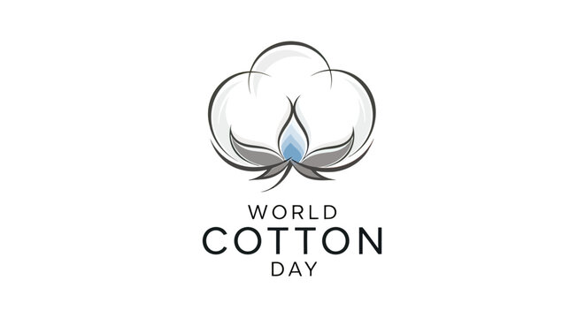 Cotton Boll Illustration for World Cotton Day.