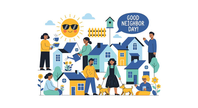 Community Celebrating Good Neighbor Day Together.