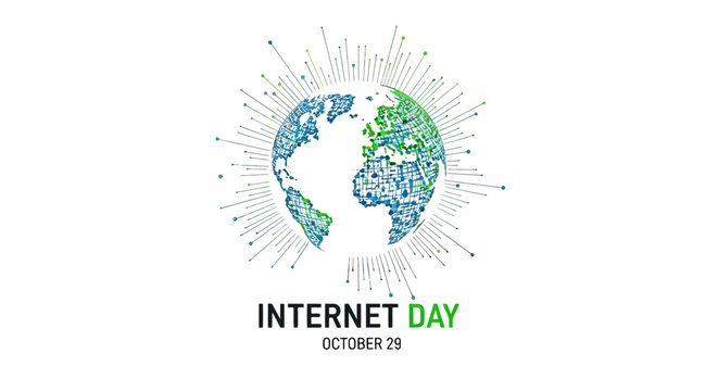 Internet Day Globe Digital Connectivity Concept.