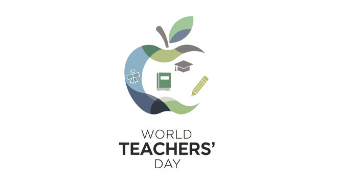 World Teachers Day Apple Logo Illustration.
