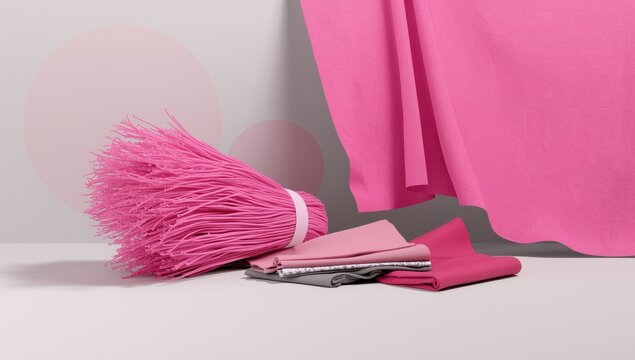 Collection of pink flexible material with blank area. Tarpaulin sheets. Textured fabric samples. Banner fabric for digital printing.
