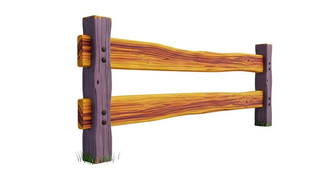 Cartoon Style Wooden Split Rail Fence