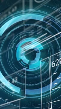 Vertical video: Reticle appearing, HUD rotating, tightening and locking target as panels updating