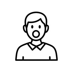 Fototapeta premium A surprised man with his mouth open Vector, illustration