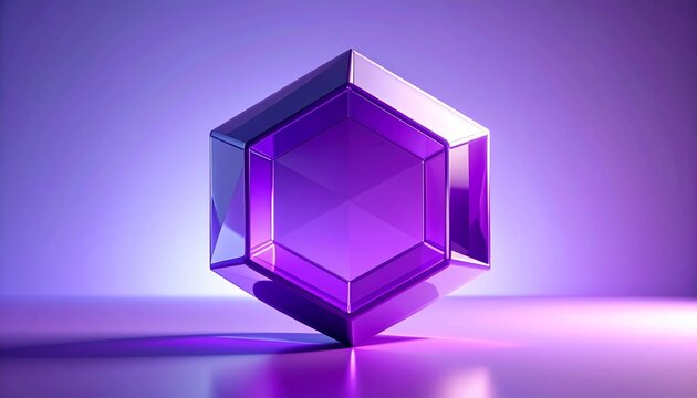 Elegant Purple Octahedron in Mid-Flight