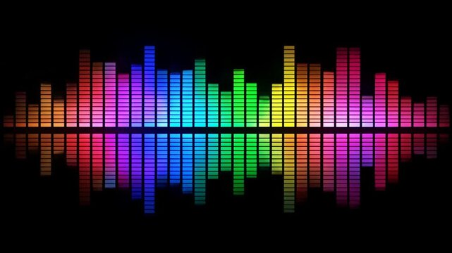 カラーオーディオビジュアライザー/　The color audio visualizer changes the height of the bar in sync with the music. 