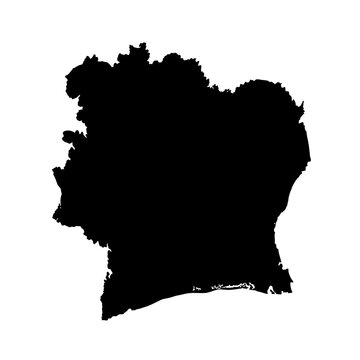 Ivory Coast Map Silhouette Vector Illustration
