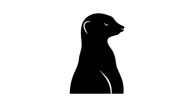 Minimalist black meerkat silhouette vector graphic on white background