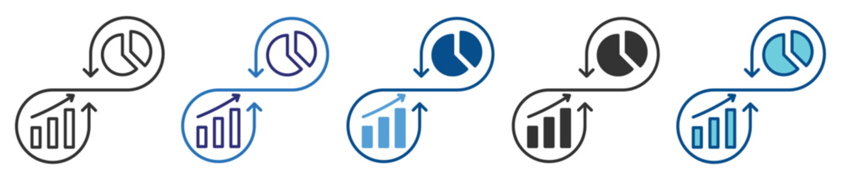 Dynamic Data icon set multiple style collection