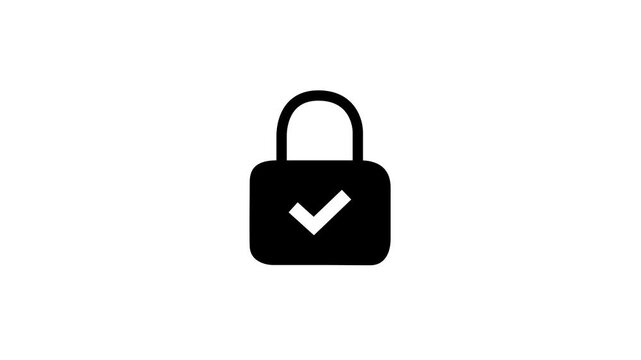 Abstract digital Security Lock Icon Animation: Cyber Protection, Data Privacy, Safe Network Access, VPN & Online Safety Loop. 4k motion graphics animation.
