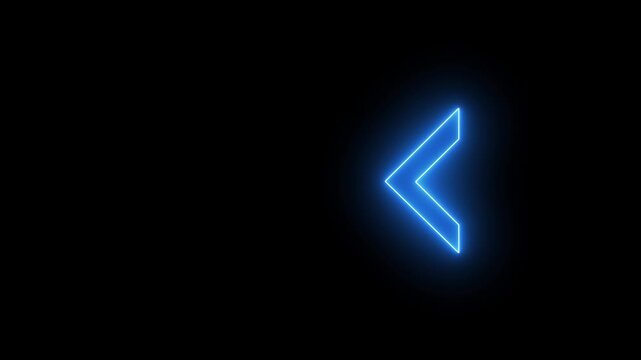 Glowing neon Arrow Arrow Swipe icon isolated . Neon arrow uploading symbol icon. Directional sign arrow points to the down,directional neon arrow icon animation