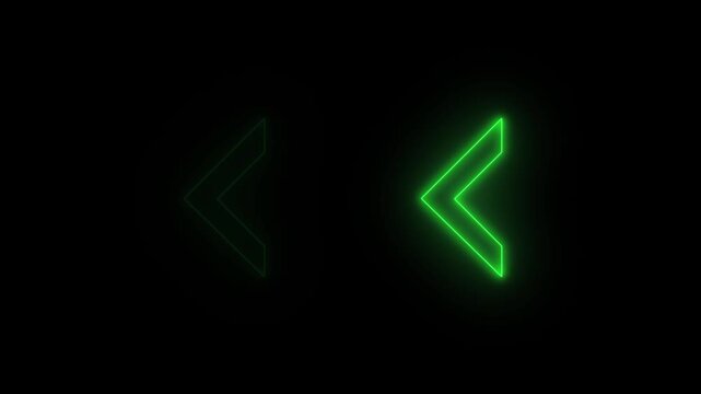 Glowing neon Arrow Arrow Swipe icon isolated . Neon arrow uploading symbol icon. Directional sign arrow points to the down,directional neon arrow icon animation