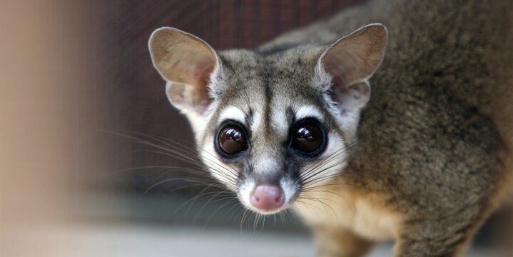 Ringtail possum macro portrait for nocturnal wildlife documentary and nature conservation campaign