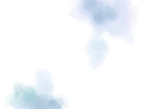 ブルーグレーのふんわり水彩の滲みテクスチャイラスト	
