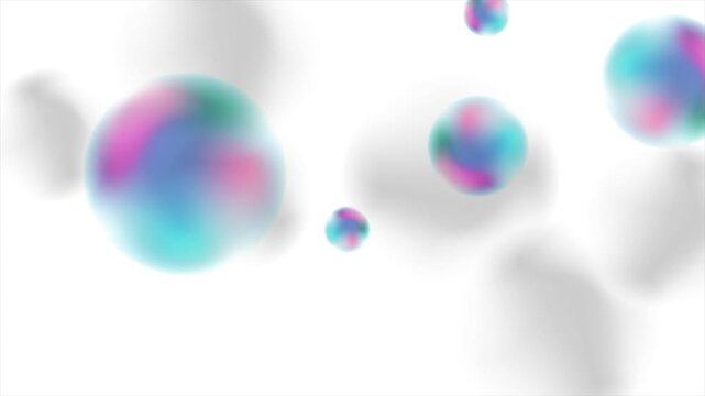 Blue and pink smooth liquid gradient spheres abstract concept background. Pastel elegant motion design. Seamless loop. Video animation Ultra HD 4K 3840x2160