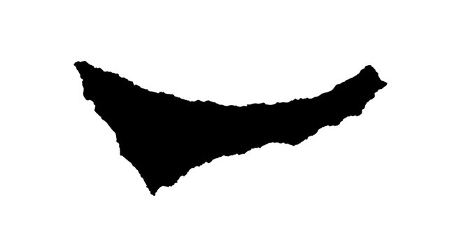 Black Silhouette Vector Map of Easter Island on White Background