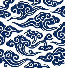 Fototapeta premium Korean Traditional Pattern Icon, Minimalist Black and White Vector