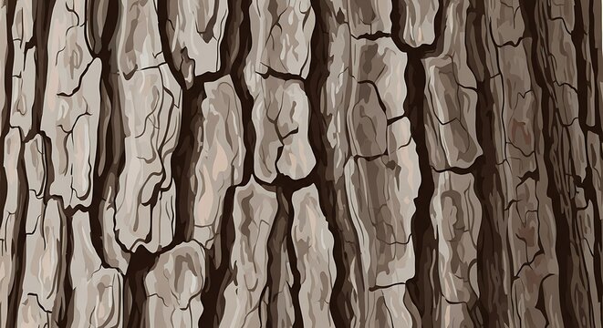 Stylized tree bark texture with detailed brown wood grain pattern