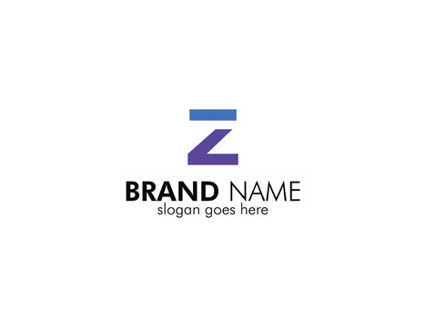 Modern Minimalist Letter Z Letter Mark Logo Design with Blue and Purple Colours for Corporate Branding