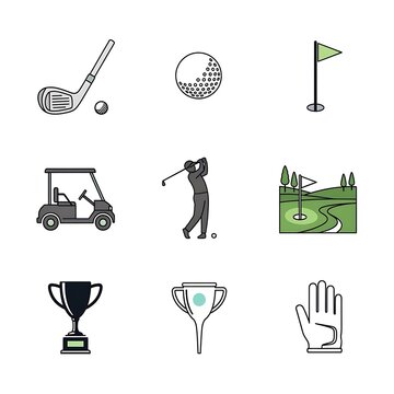 Golf sport icons and symbols.
