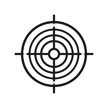 A black and white image of a target with concentric circles