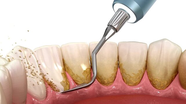 Professional Dental Cleaning and Tartar Removal Animation