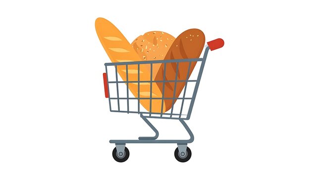 A cart with bread