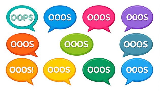 A collection of colorful speech bubbles with text