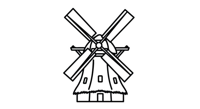 Traditional dutch windmill farm building